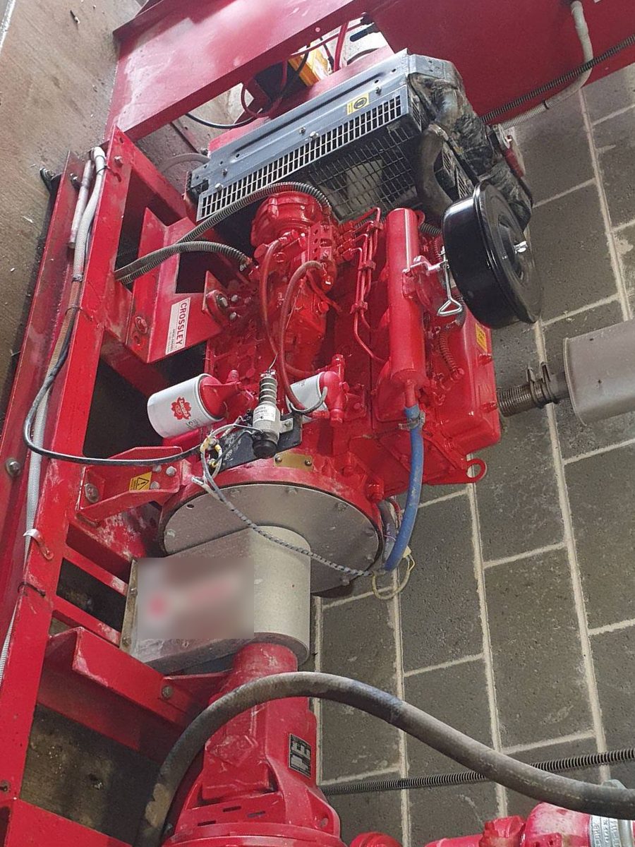 Fire pump set after a service