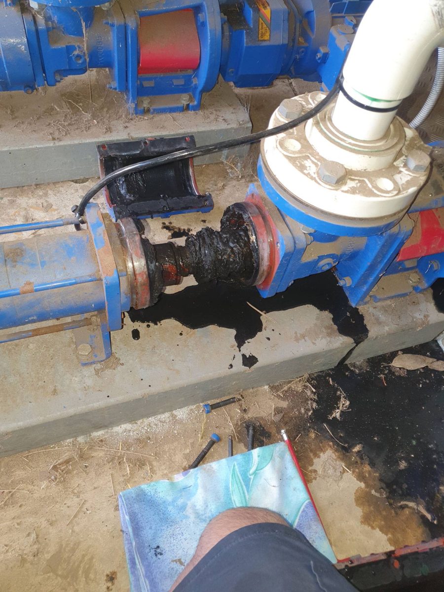 Mono pump opened up for repair on site